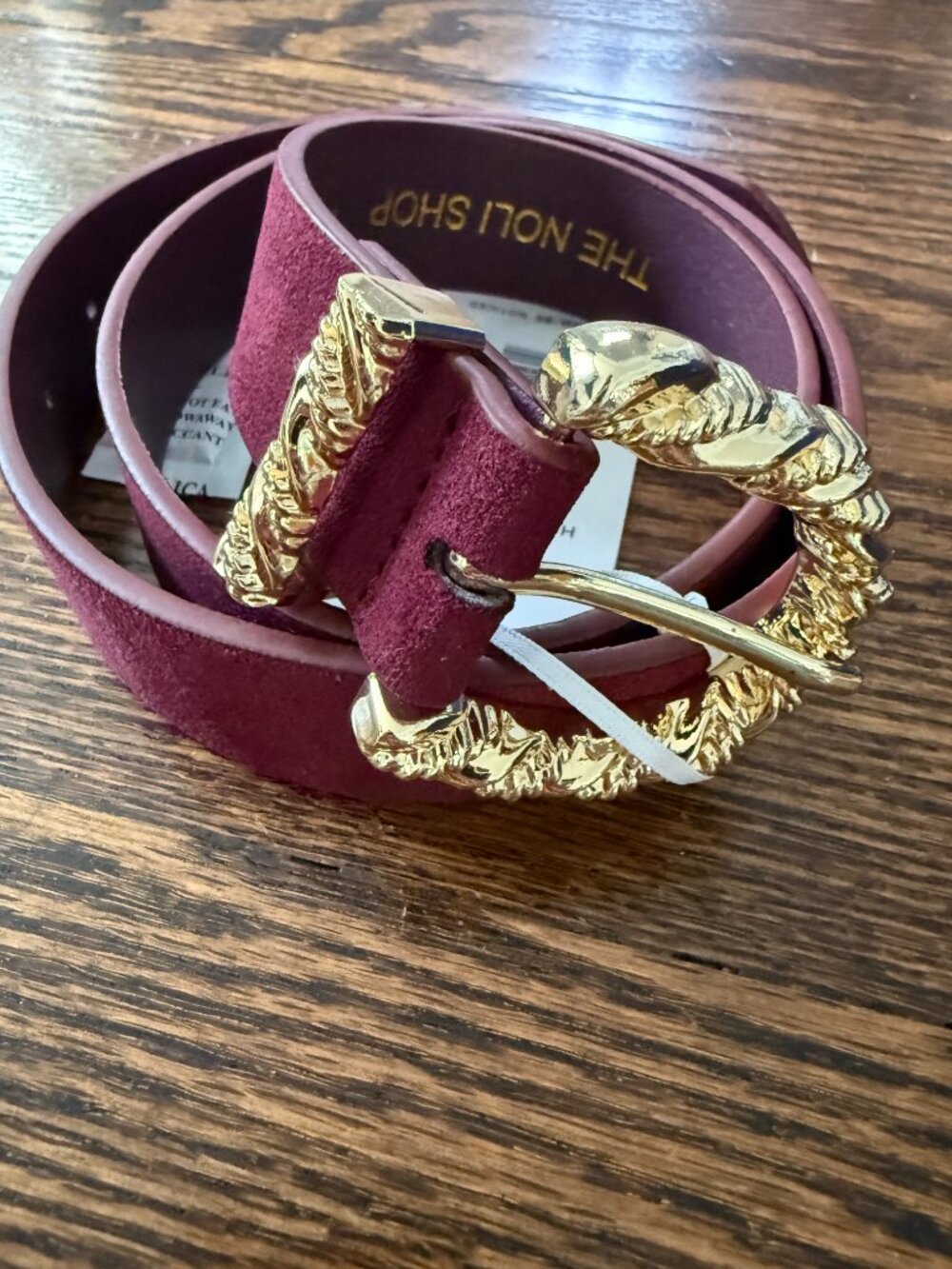NWT Merlot Samantha Belt with gold buckle - The Noli Shop - Picture 9 of 9